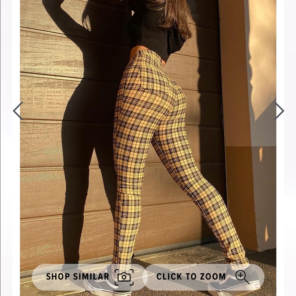 Plaid skinny pants - fashion nova